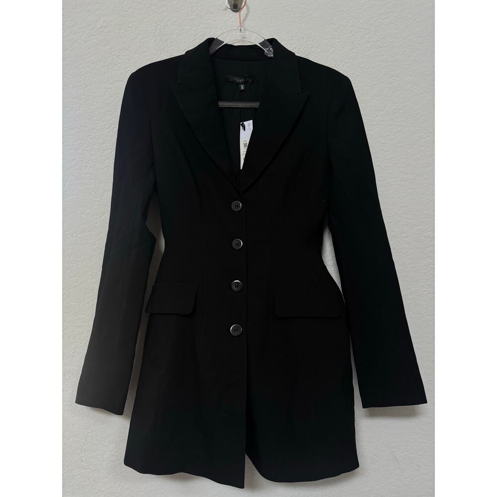 Dynamite Hailee Blazer Romper Mini Dress Black Small NWT - Picture 2 of 12